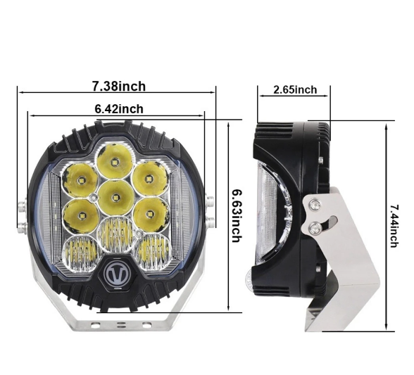 Proiector LED auto Off-Road 230W, 12V-80V, lumina alb-galbena [4]