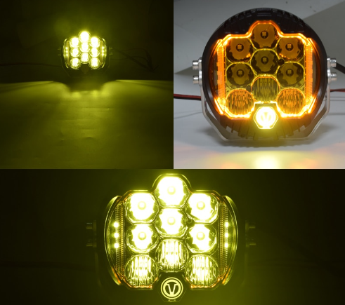 Proiector LED auto Off-Road 230W, 12V-80V, lumina alb-galbena [3]