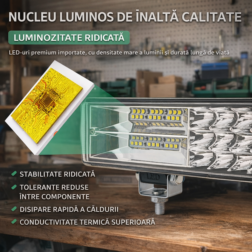 Set 2 bucati Proiector LED Off-Road 60 LED 60W Alb + Galben – Flood + Spot Combo Profesional 12-80V pentru SUV, 4x4, Camion și Utilaje [3]