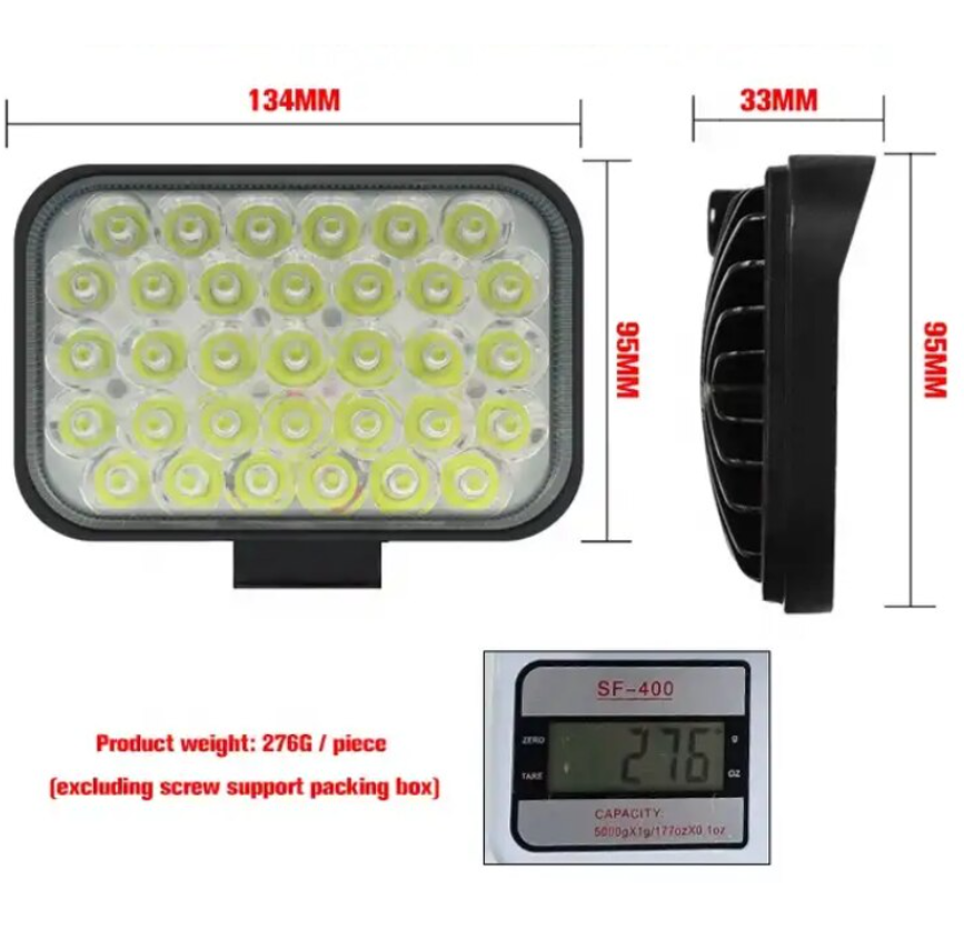Proiector LED Off-Road BZRSH 99W 4 Inch, Lumina Alba 6000K, 12V-24V, Lumina de Marsarier, lumina de lucru [4]