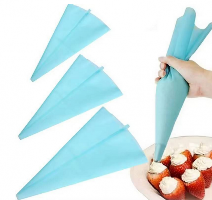 Punga Pos din silicon alimentar pentru ornare torturi si prajituri, reutilizabil, 46 cm, TopBazar, Albastru ​​​​​​​ [2]