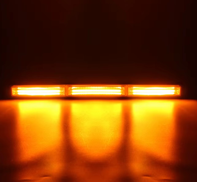 Rampa girofar cu magneti, 44cm cu bara dubla stroboscop, 12V-24V, prindere magnetica, lumina galbena [7]
