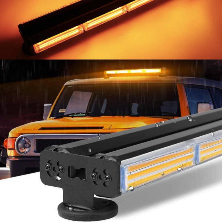 Rampa girofar cu magneti, 60 cm cu bara dubla stroboscop, 12V-24V, prindere magnetica, lumina galbena [5]