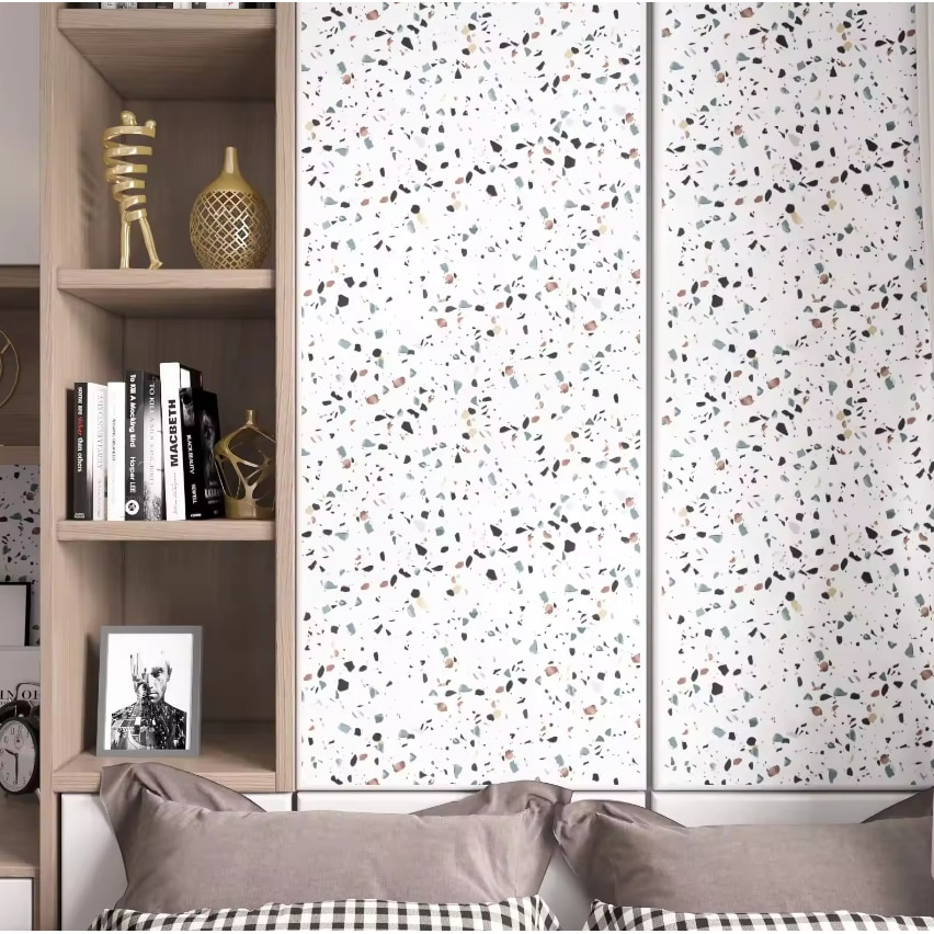 Rola tapet autoadeziv, 60 x 500 cm, lavabil, autocolant, foarte rezistent, usor de curatat, tip terrazo, aplicabil pe suprafete multiple, Topbaza [4]
