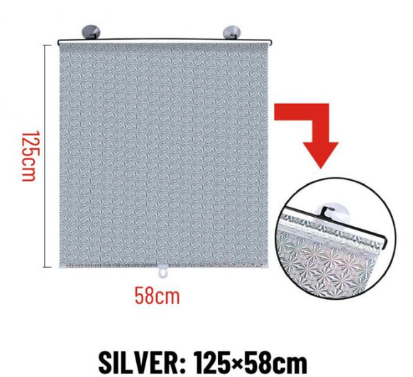 Rulou retractabil cu ventuze tip parasolar pentru casa sau masina 58 x 125 cm [2]