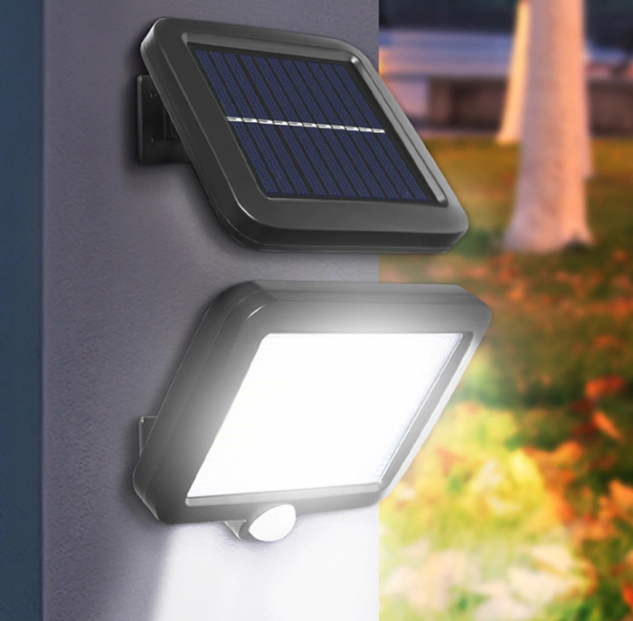 Set 2 x Proiector 120 LED cu panou solar, senzor de miscare, 3 moduri de iluminare [2]