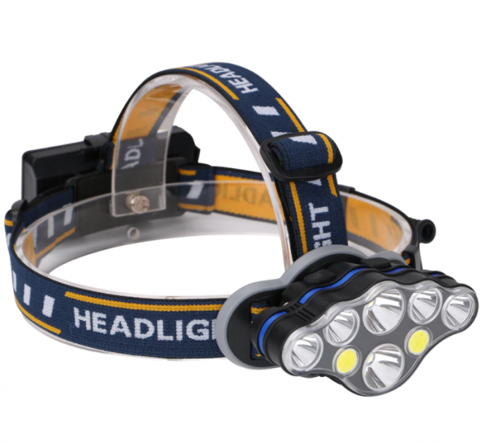 Lanterna de cap profesionala cu 8 LED, frontale, super luminoasa, rezistenta la socuri [2]