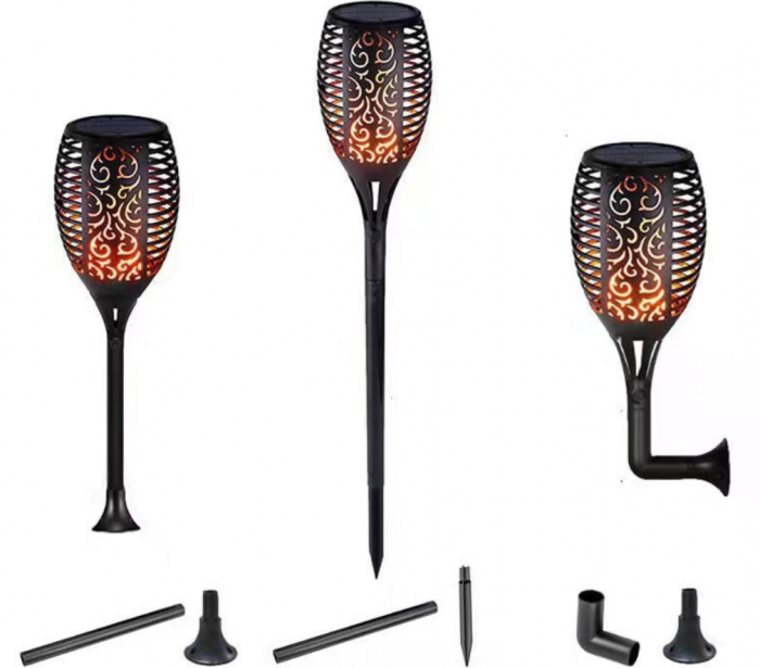 Set 4x Lampa Solara LED de Gradina cu Efect Flacara 51cm [5]