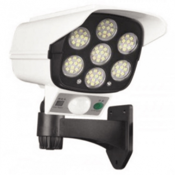 Lampa solara tip camera video falsa, 77 LED, senzor de miscare, telecomanda [4]