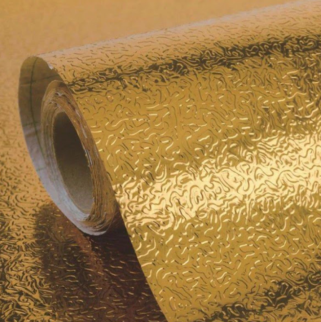 Folie de aluminiu adeziva, auriu - 60 x 300 cm [2]