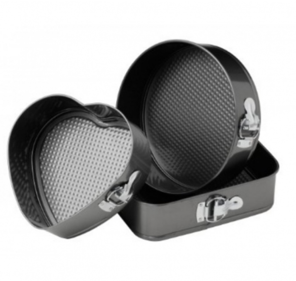 Set 3 forme pentru prajituri si tort, patrata, inima, rotunda [3]