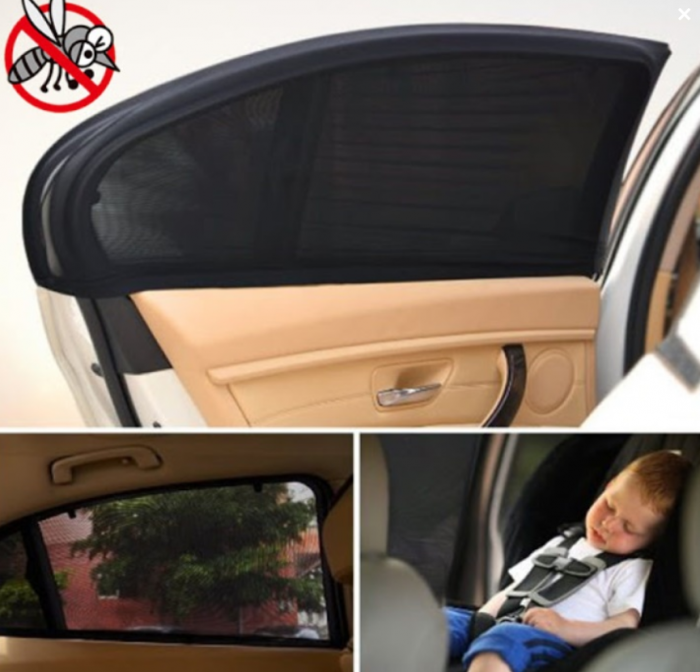 Set 2 x Parasolare auto pentru geamuri laterale, universale, negru, 50*100 cm, semitransparente, elastice [2]