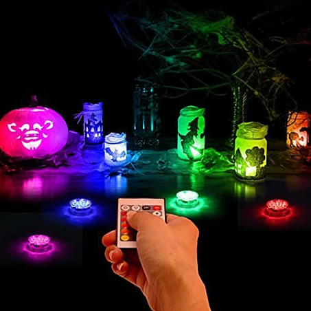 Set 4 lampi LED RGB, ambientale cu telecomanda, subacvatice [5]