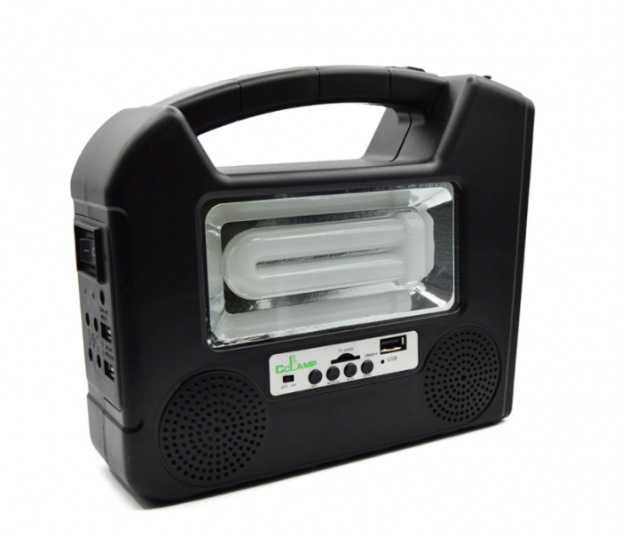 Kit cu panou solar cu 3 becuri, portabil, bluetooth, radio, USB,  10000mAh [2]
