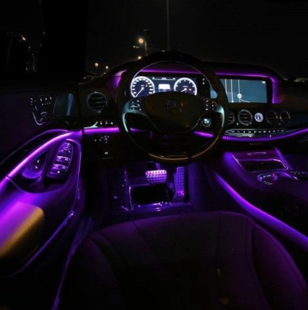 Banda LED auto, lumina ambientale , 6M, aplicatie mobil, 4 module [5]