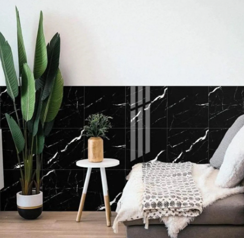 Set 10 x placi autoadezive din spuma moale pentru perete, tip marmura neagra 60x60 cm, 3.6 mp [4]