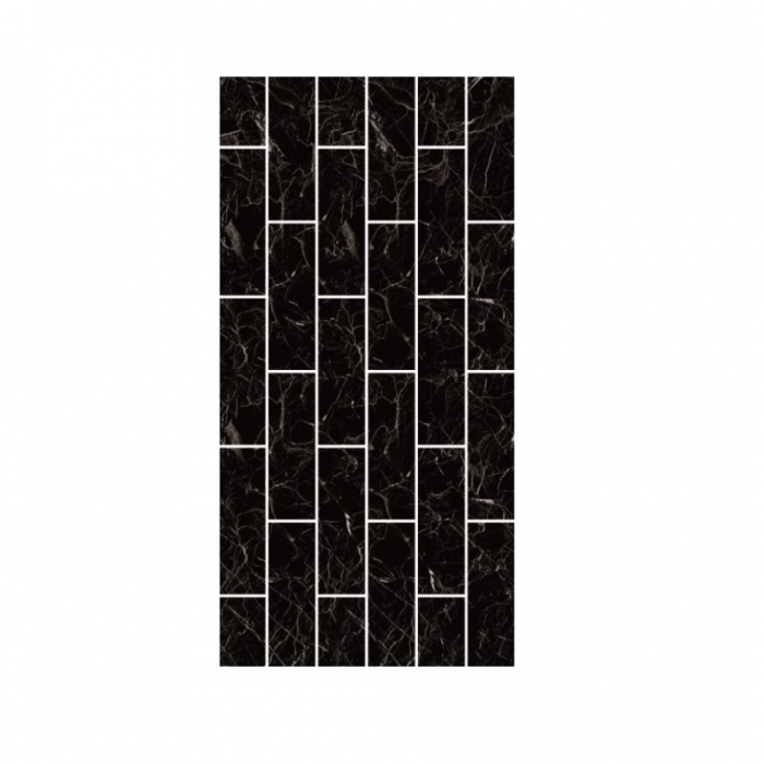 Set 10 x tapet autoadeziv decorativ BZRSH, spuma moale, lavabil, adeziv puternic, usor de montat, suprafata acoperire 1.8 mp, 30x60 cm, 1.7mm grosime, negru [2]