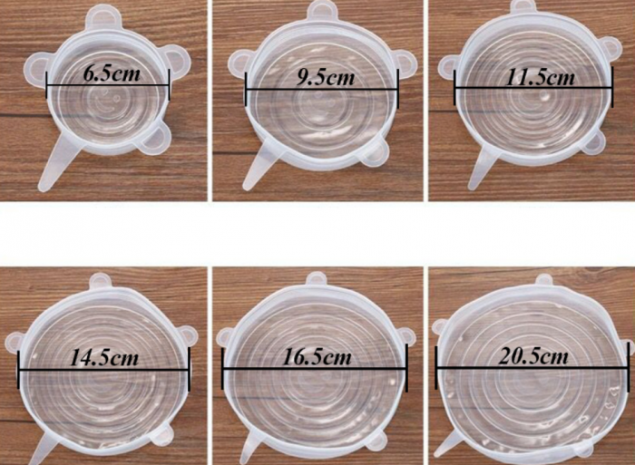 Set 12 capace elastice reutilizabile din silicon [3]