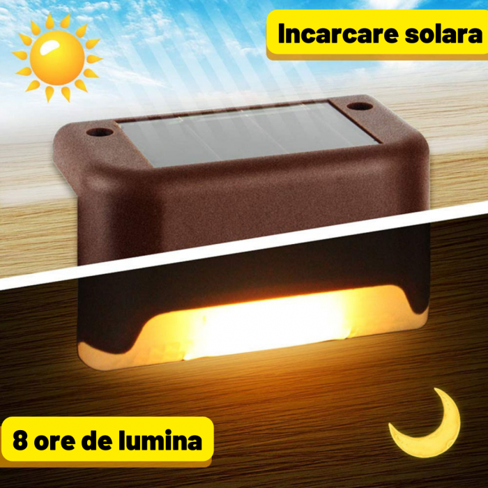 Set lampi solare cu senzor de lumina pentru scari, gard sau balustrada [2]