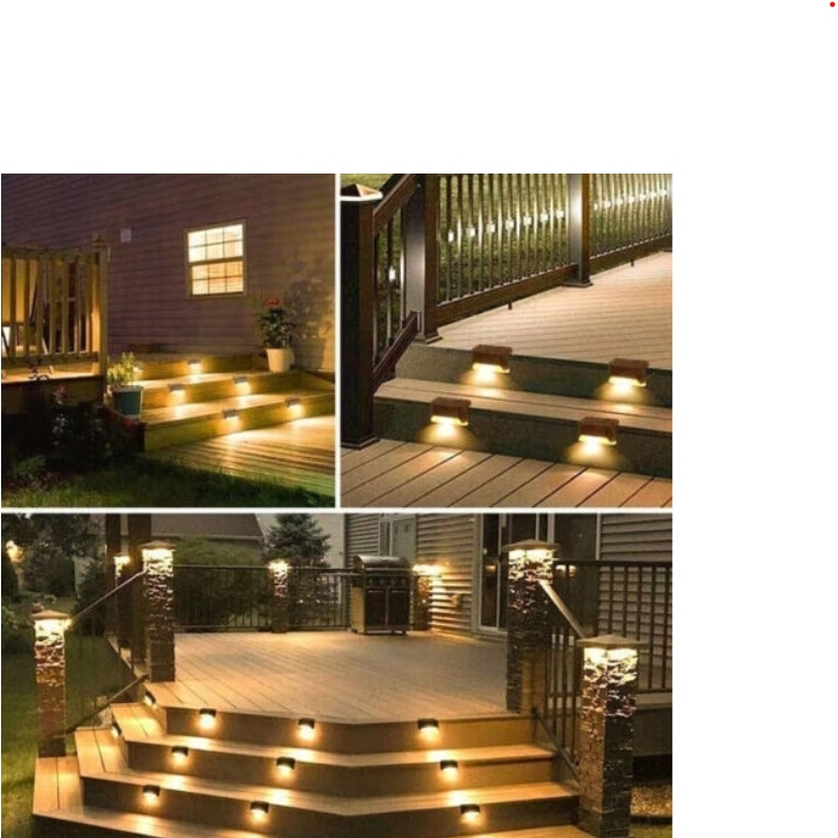 Set 16 lampi solare pentru trepte, gard, iluminare LED, lumina calda, 5W, 8x4.5x4.4 cm, BZRSH [4]