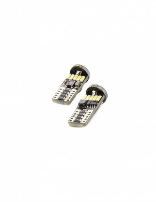 Set 2 bec led auto W5W Canbus T10 cu 15smd 150 lm 12v [2]