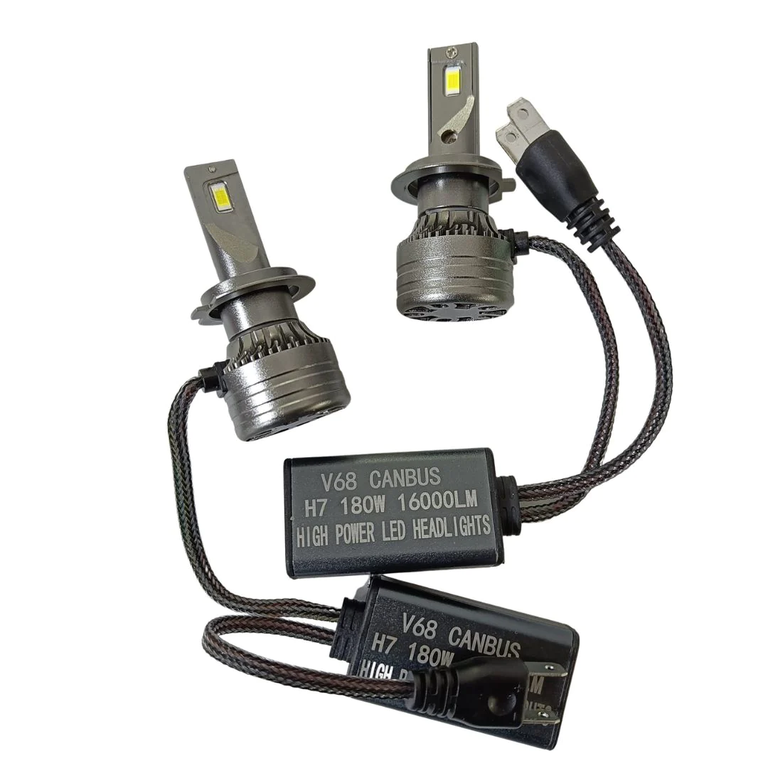 Set 2 Becuri Auto H7 Led, V68, Canbus, 180W, 6000K, 16000 lm [3]