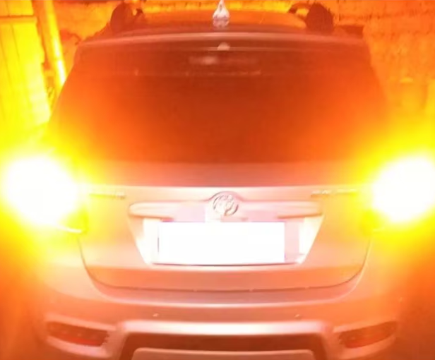 Set 2 becuri auto led BA15S 1156/P21W, 144LED SMD, pini la 180 grade, lumina galbena, BZRSH [6]
