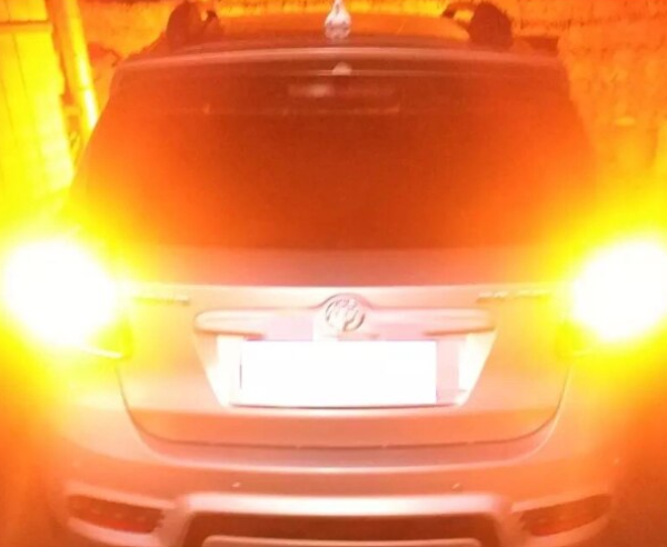Set 2 becuri auto led BA15S 1156/PY21W, 144LED SMD, lumina galbena, semnalizare, BZRSH [2]