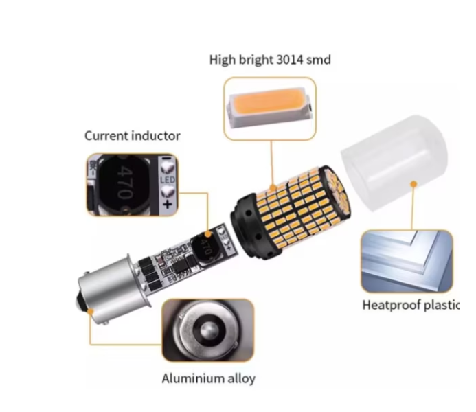 Set 2 becuri auto led BAY15D 1157/P21/5W, 144LED SMD, lumina alba cu 2 faze, lumini de zi, marsarier, daylight, BZRSH [3]