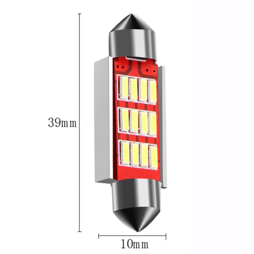 Set 2 Becuri auto LED, C5W Sofit, 12 SMD, Canbus fara eroare 39 mm, BZRSH [2]
