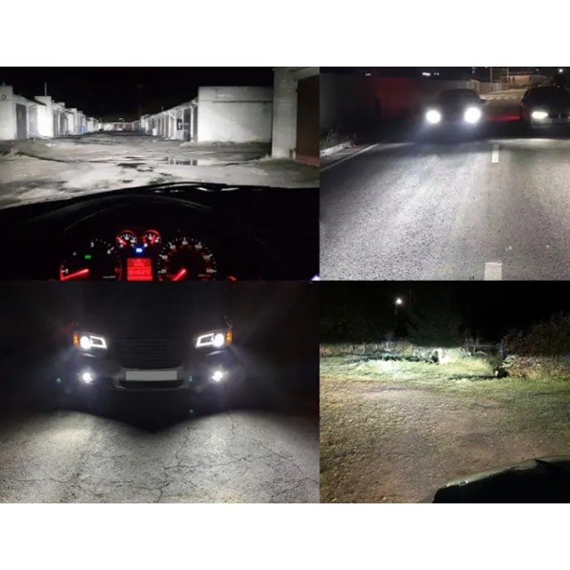Set 2 becuri auto LED cu lupa, H4, 2 faze, 280W, 12V, 6500K, Canbus, fara eroare, +300%, BZRSH [4]