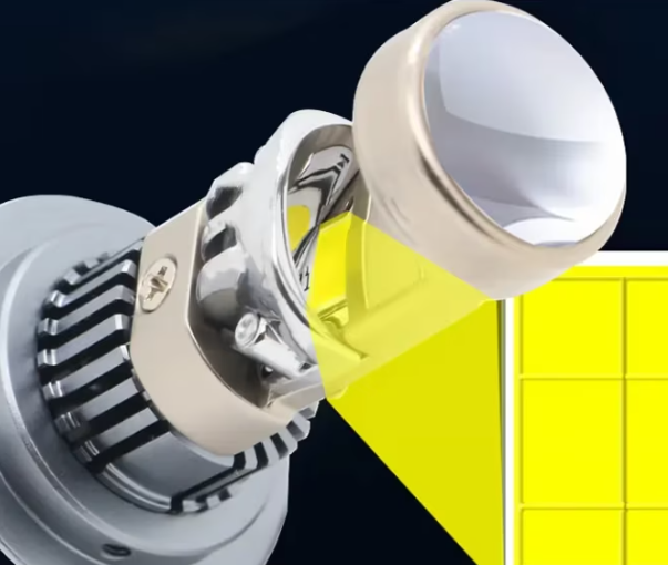 Set 2 becuri auto LED cu lupa, H4, 2 faze, 280W, 12V, 6500K, Canbus, fara eroare, +300%, BZRSH [3]