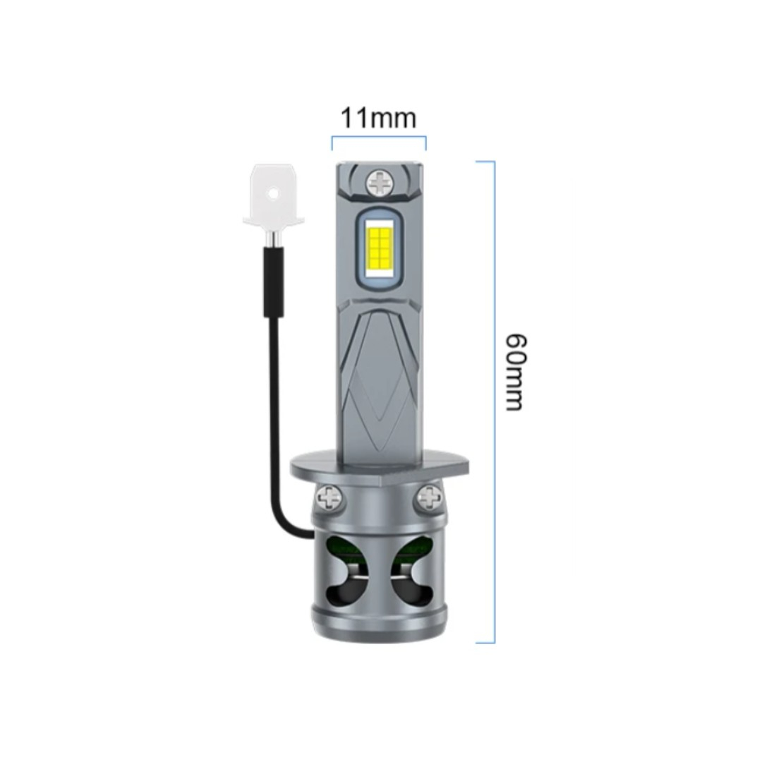 Set 2 becuri auto LED cu ventilator mini H1, canbus, 120W, BZRSH, soclu H1, 12V, 6000K [3]