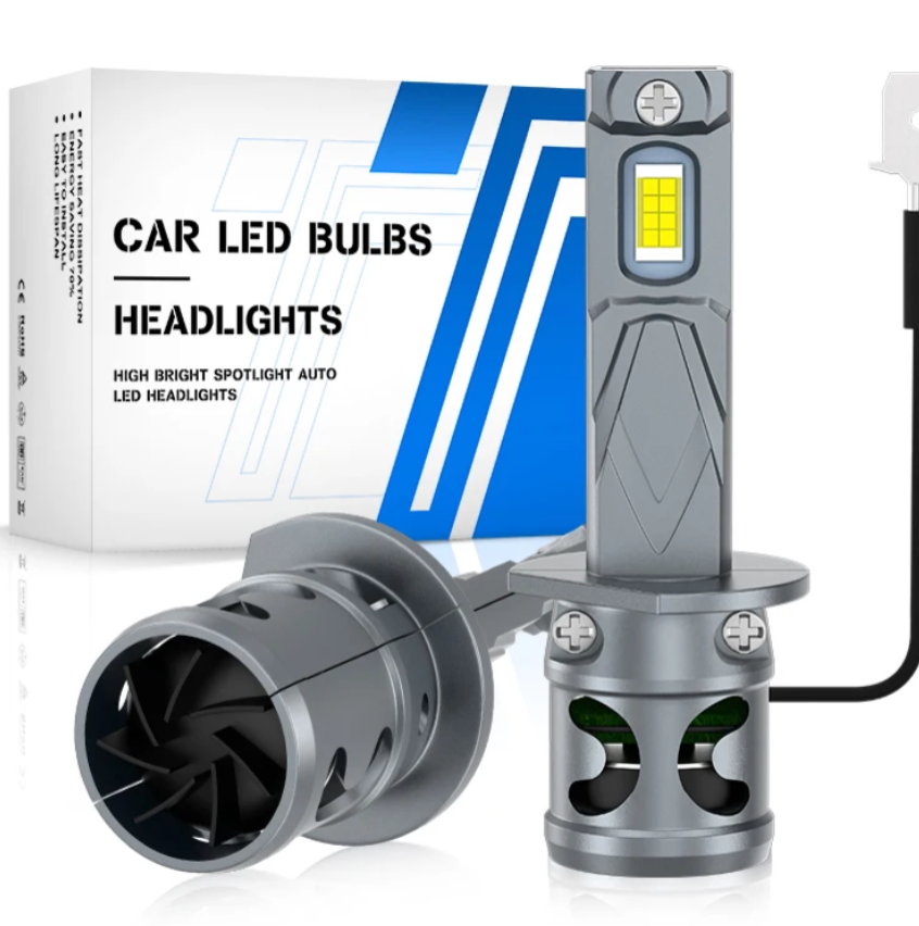 Set 2 becuri auto LED cu ventilator mini H1, canbus, 120W, BZRSH, soclu H1, 12V, 6000K [1]