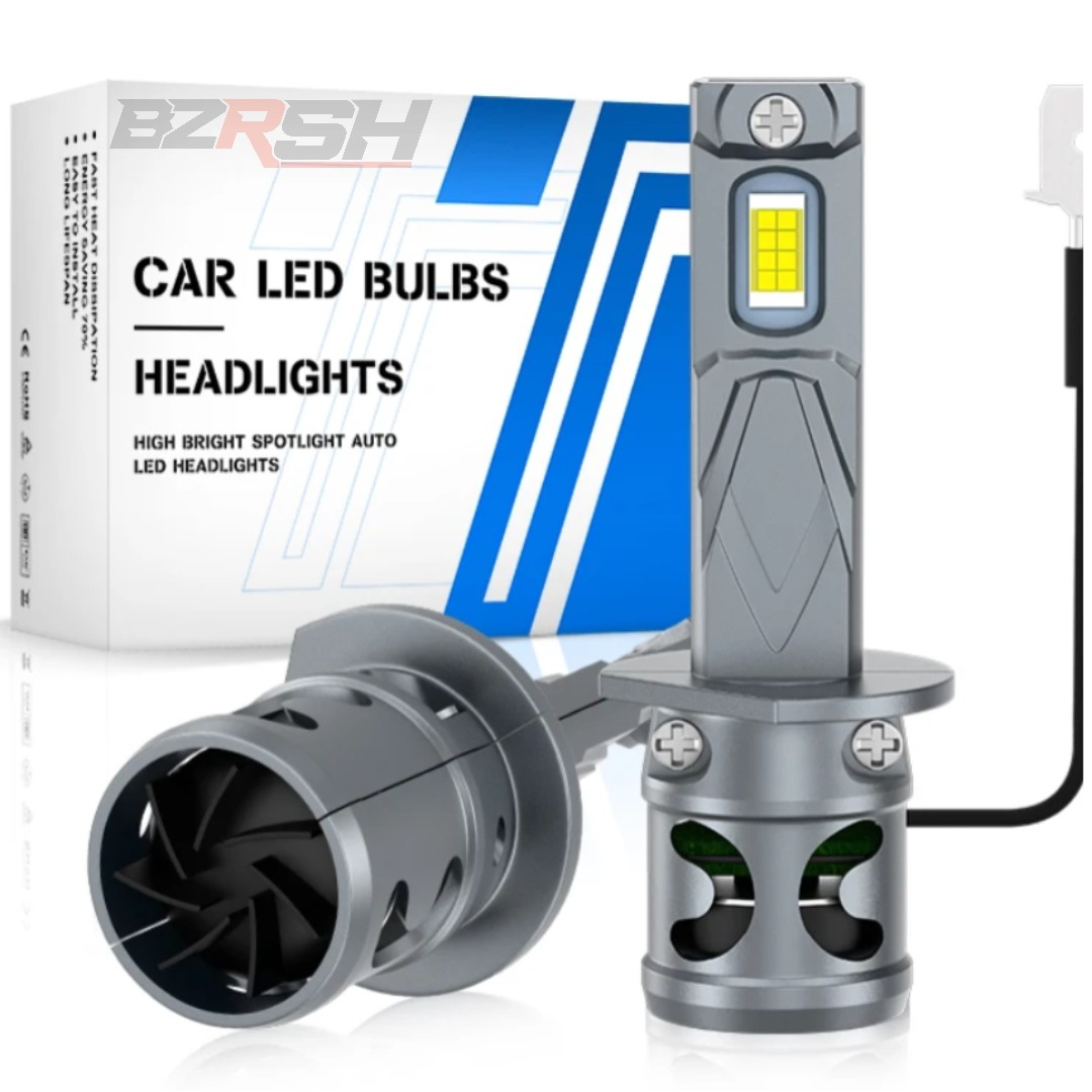 Set 2 becuri auto LED cu ventilator mini H1, canbus, 120W, BZRSH, soclu H1, 12V, 6000K [5]