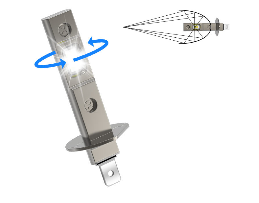 Set 2 Becuri Auto LED H1, BZRSH®, 12V, Bec H1 LED, 55W, 4500LM, Lumina Alb Rece 6000K, 16 LED/Bec, Montaj Plug & Play, LED H1 Faza Lunga si Scurta, Consum Redus [3]