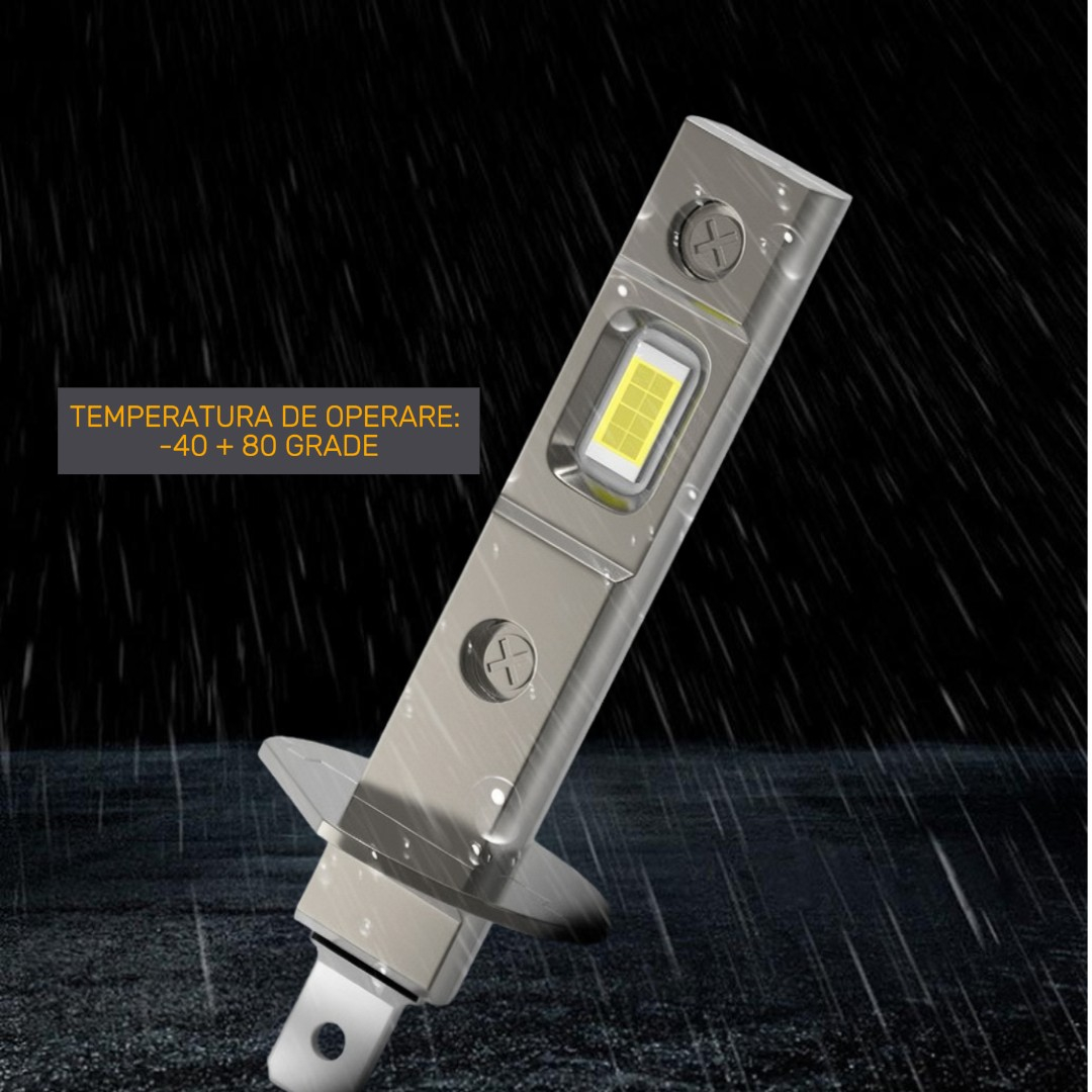 Set 2 Becuri Auto LED H1, BZRSH®, 12V, Bec H1 LED, 55W, 4500LM, Lumina Alb Rece 6000K, 16 LED/Bec, Montaj Plug & Play, LED H1 Faza Lunga si Scurta, Consum Redus [5]