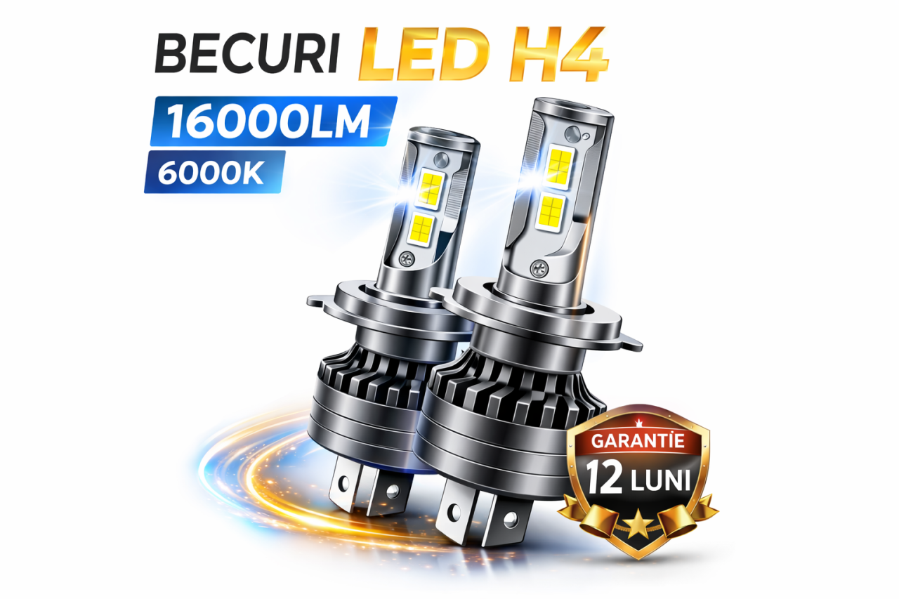 Set 2 becuri auto LED H4, 12V, 180W, 6000K, Canbus, 16000Lm, BZRSH [2]
