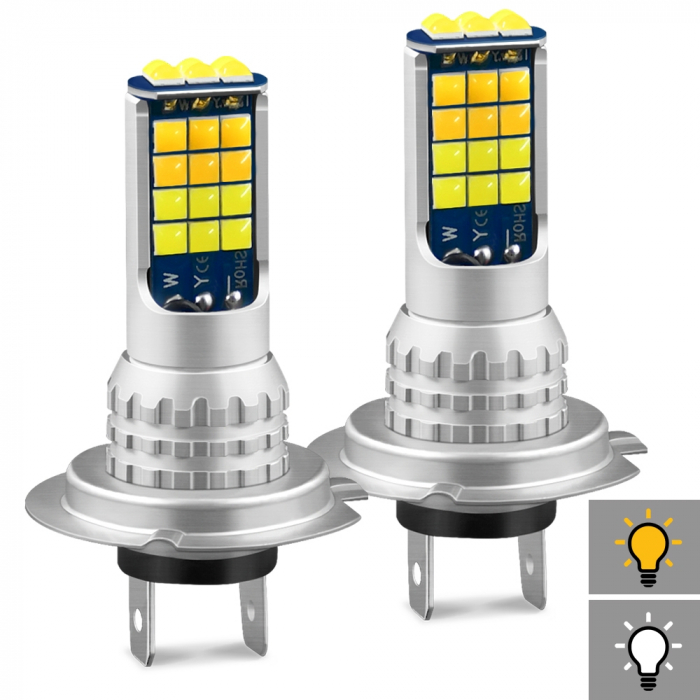 Set 2 becuri auto LED H7, 4000LM, 6000K, 90W [2]
