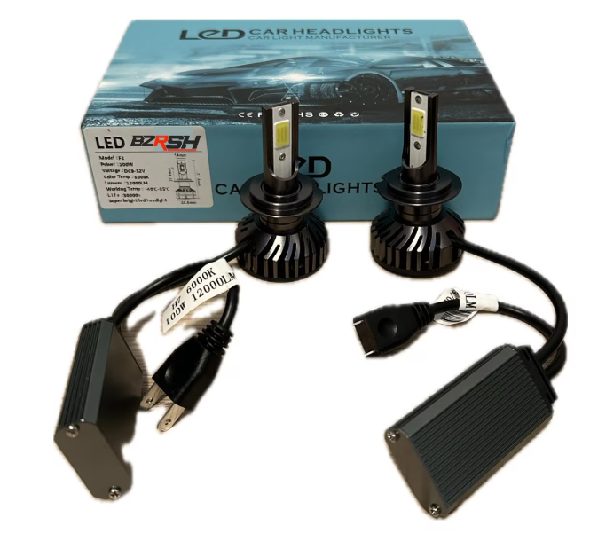 Set 2 becuri auto LED H7 F2 COB, 100W, BZRSH, lumina alb-rece, 12.000 lumeni, 12V [3]