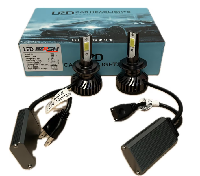 Set 2 becuri auto LED H7 F2 COB, 100W, BZRSH, lumina alb-rece, 12.000 lumeni, 12V [3]