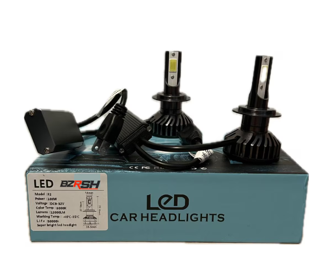 Set 2 becuri auto LED H7 F2 COB, 100W, BZRSH, lumina alb-rece, 12.000 lumeni, 12V [4]