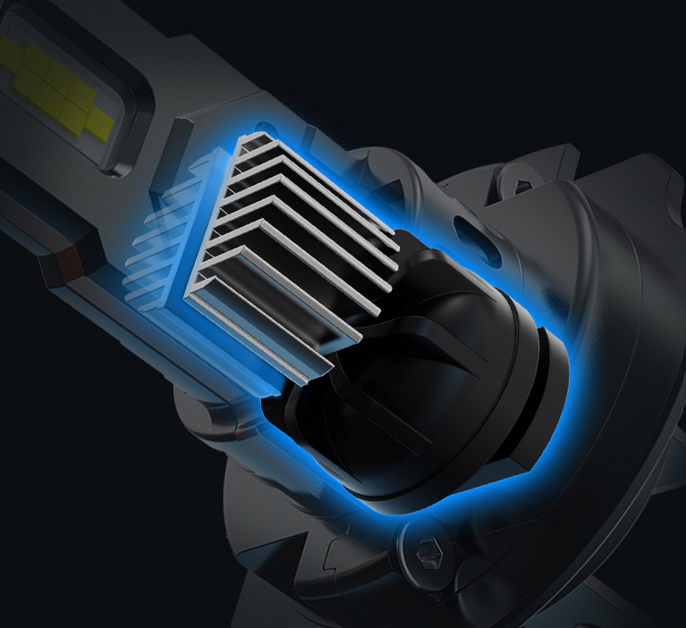 Set 2 becuri auto LED mini H7, 150W, 6000K, 19000 lumeni, Canbus, 9-16V, BZRSH, Super CSP, lumina alb-rece, fara eroare de bec ars [5]