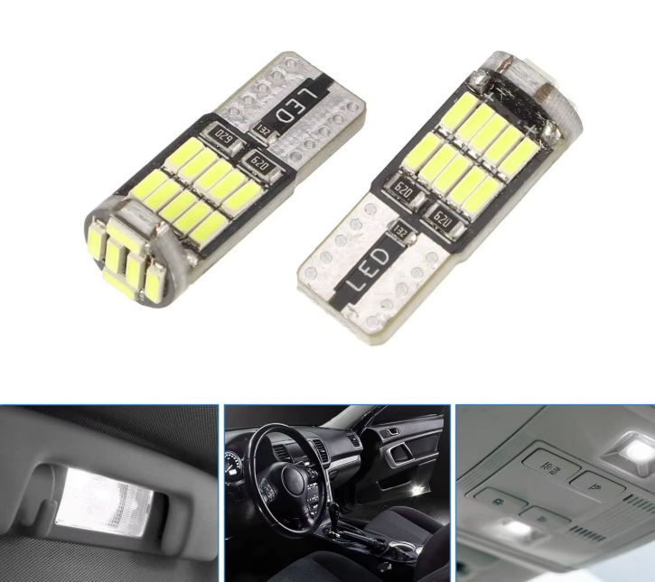 Set 2 Becuri auto led T10 W5W, 12 V, 26 LED SMD 4014 ,  lumina alba, BZRSH, pentru pozitie, plafoniera, portbagaj, semnalizare, lumini oglinda, lumini ambientale [2]