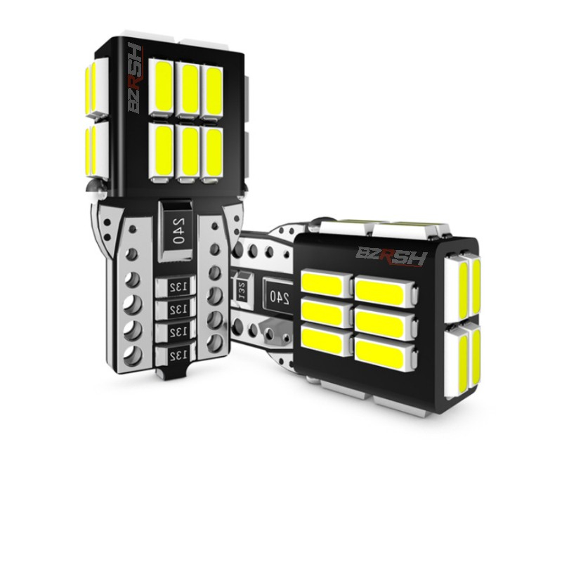 Set 2 Becuri auto led T10 W5W, 12 V, 24 LED SMD 4014 , canbus fara eroare, lumina alba, BZRSH, pentru pozitie, plafoniera, portbagaj, semnalizare, lumini oglinda, lumini ambientale [6]