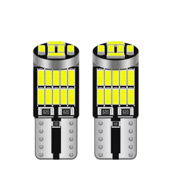 Set 2 Becuri auto led T10 W5W, 12 V, 26 LED SMD 4014 ,  lumina alba, BZRSH, pentru pozitie, plafoniera, portbagaj, semnalizare, lumini oglinda, lumini ambientale [1]