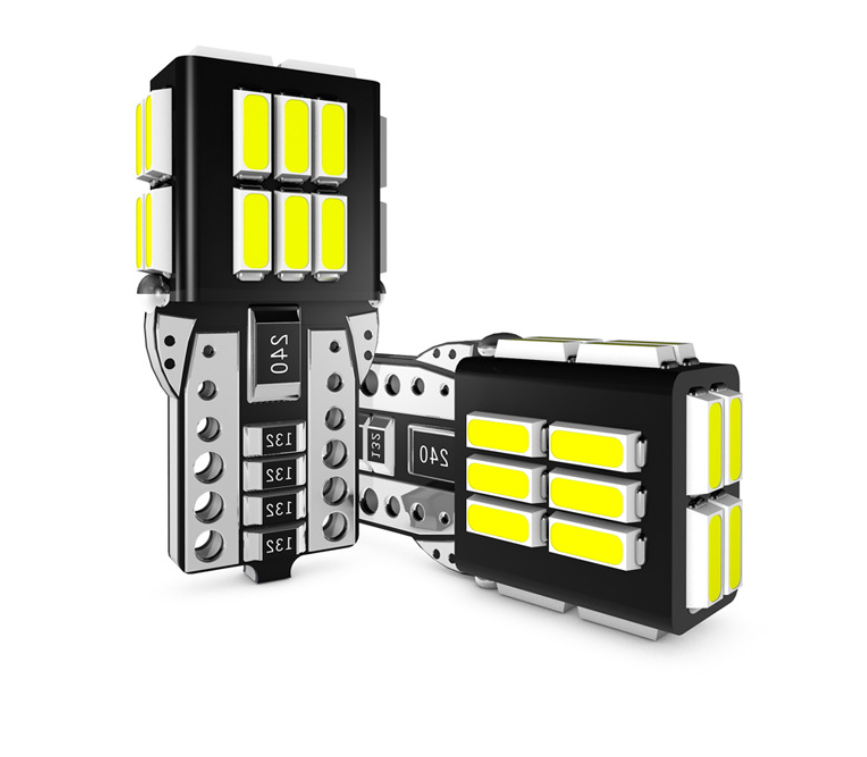 Set 2 Becuri auto led T10 W5W, 12 V, 24 LED SMD 4014 , canbus fara eroare, lumina alba, BZRSH, pentru pozitie, plafoniera, portbagaj, semnalizare, lumini oglinda, lumini ambientale [1]