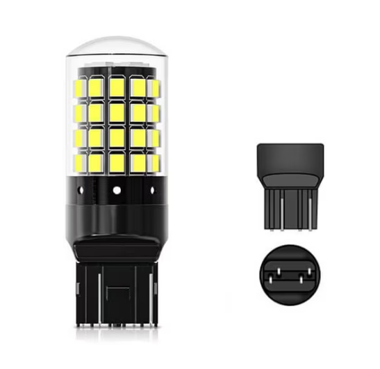 Set 2 becuri auto led T20 2 faze, 54 LED, compatibile Duster, Logan 2, Sandero 2, lumina alb-rece, 6500k, BZRSH [5]