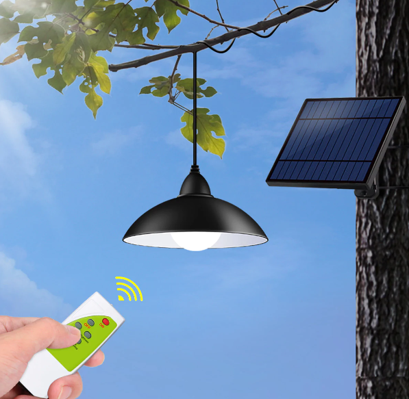 Set 2 becuri LED 50W cu panou solar, telecomanda [5]