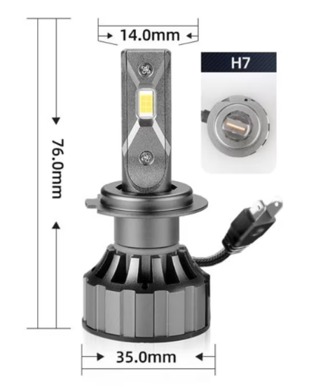 Set 2 becuri LED auto, 12V, soclu H7, Super Canbus, model V20, 120W, 12.000 lumeni, BZRSH, fara eroare - IPF [2]